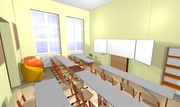 Klassenzimmer mit Tischen Multip 2150 und Stühlen Multip 1210
