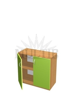 Schrank mit 2 farbigen Türen