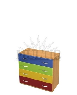 Kommode mit 4 farbigen Schubladen
