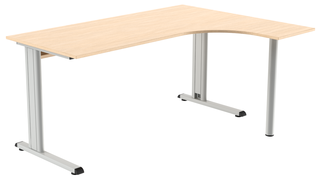 Eckbüroschreibtisch mit Metallgestell T76